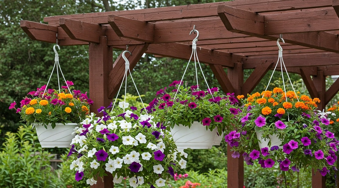 1. Hanging Baskets: Traditional Yet Stylish for Patios and Balconies