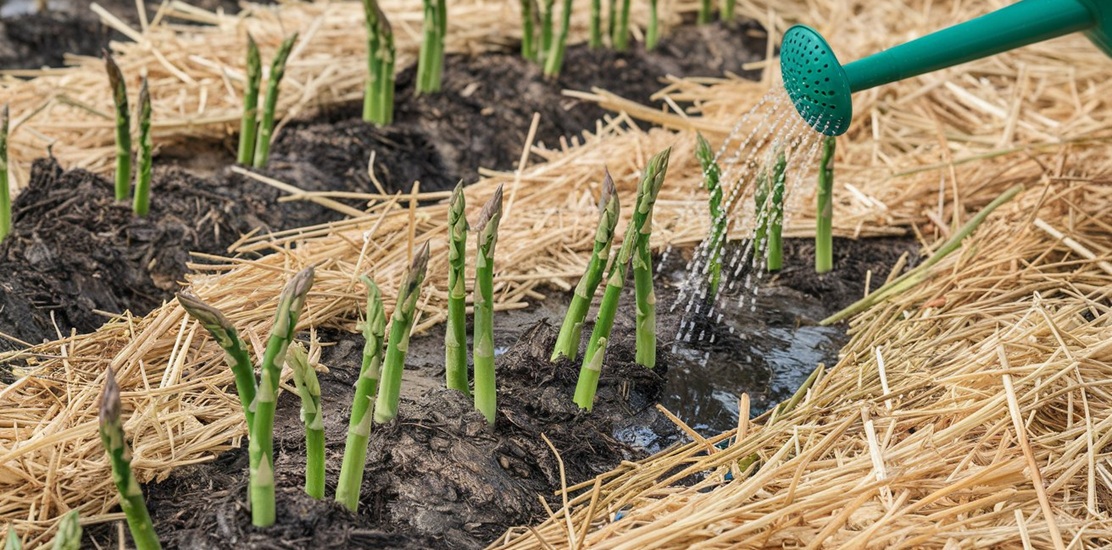 How to Grow Asparagus 5 Mulching and Watering